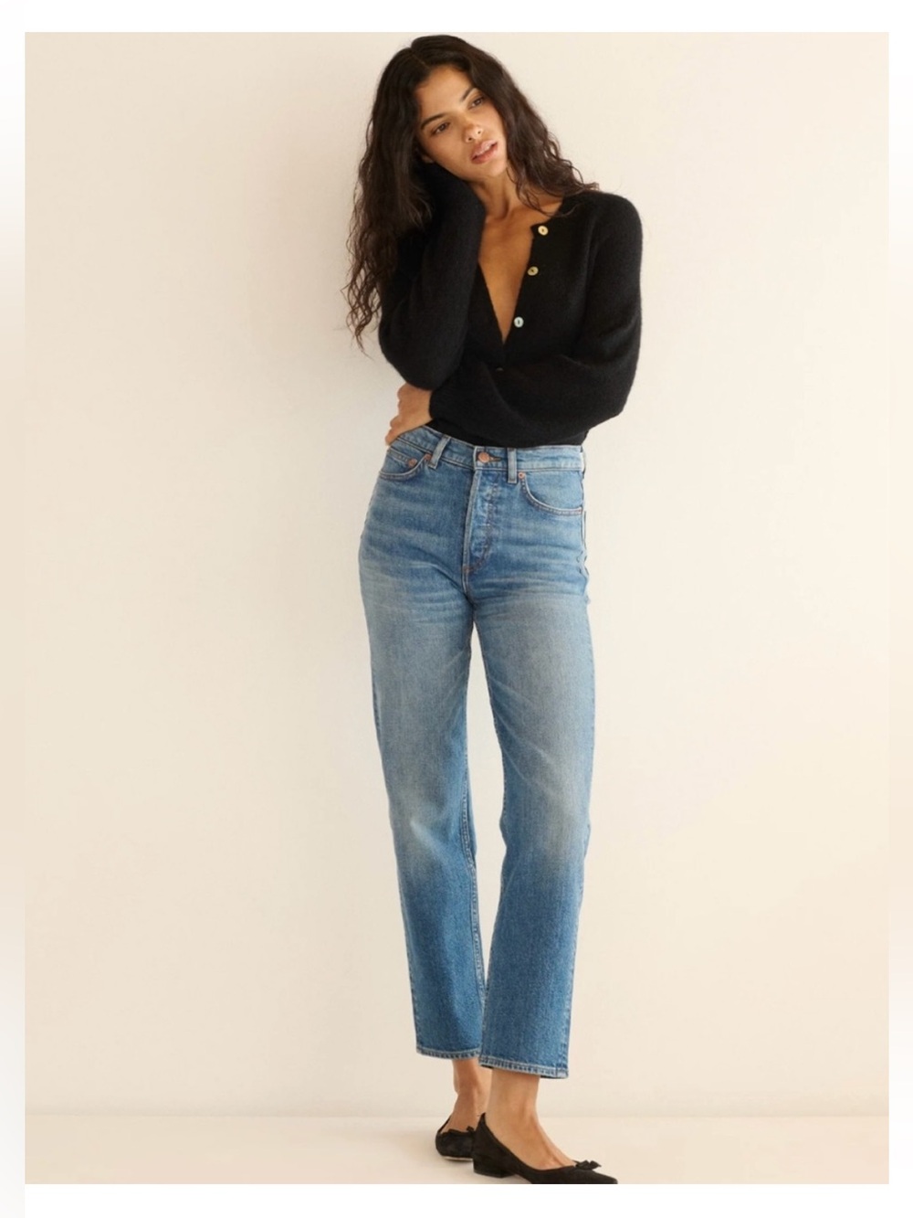 Doen NEW Diana Jean hermines wash straight leg high rise organic cotton size 27